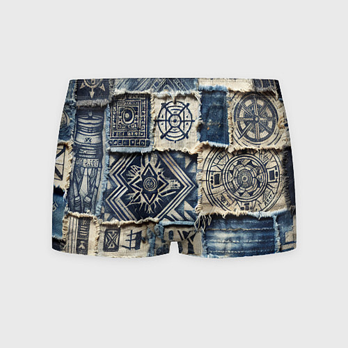 Мужские трусы Татуировки майя на дениме / 3D-принт – фото 1