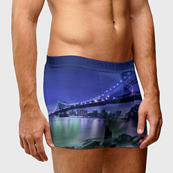 Трусы-боксеры мужские Вечерняя Америка - мост, цвет: 3D-принт — фото 2