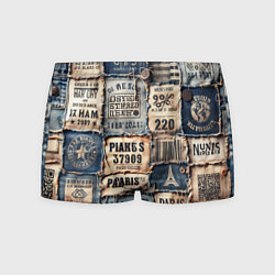 Трусы-боксеры мужские Пэчворк джинсы из Парижа, цвет: 3D-принт