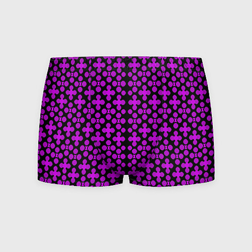 Мужские трусы Розовые четырёхлистники на чёрном фоне / 3D-принт – фото 1