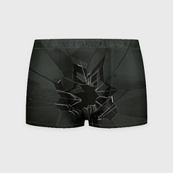 Трусы-боксеры мужские Черное разбитое стекло, цвет: 3D-принт