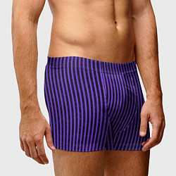 Трусы-боксеры мужские Полосатый яркий фиолетовый, цвет: 3D-принт — фото 2
