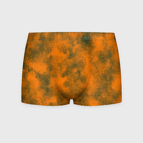 Мужские трусы Оранжевый в зеленых пятнах / 3D-принт – фото 1