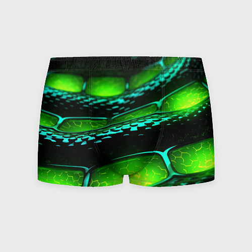 Мужские трусы Зеленая змеиная абстрактная текстура / 3D-принт – фото 1