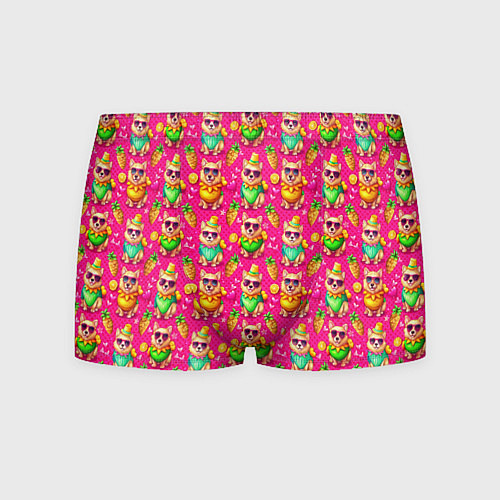 Мужские трусы Щенята и летний вайб паттерн / 3D-принт – фото 1