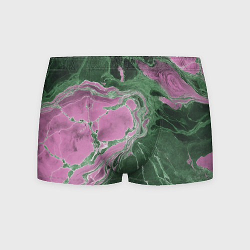 Мужские трусы Мрамор темно-зеленый с розовым / 3D-принт – фото 1