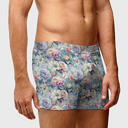 Трусы-боксеры мужские Цветы и бабочки летний паттерн, цвет: 3D-принт — фото 2