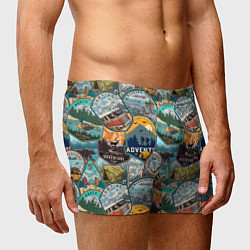 Трусы-боксеры мужские Adventure stickers, цвет: 3D-принт — фото 2