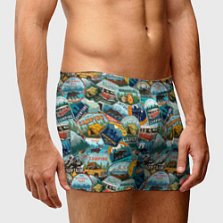 Трусы-боксеры мужские Adventure stickers, цвет: 3D-принт — фото 2
