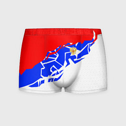 Трусы-боксеры мужские Россия- астрактивный триколор, цвет: 3D-принт