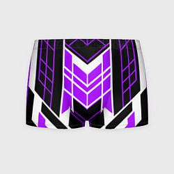 Трусы-боксеры мужские Purple and black stripes on a white background, цвет: 3D-принт