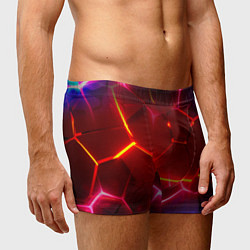 Трусы-боксеры мужские Красные плиты с ярким светом, цвет: 3D-принт — фото 2