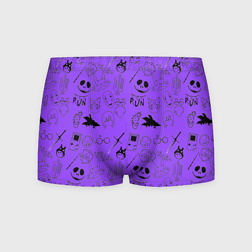 Мужские трусы Хэллоуин узор на фиолетовом фоне / 3D-принт – фото 1