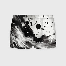 Трусы-боксеры мужские Чёрно-белая абстракция - кляксы, цвет: 3D-принт