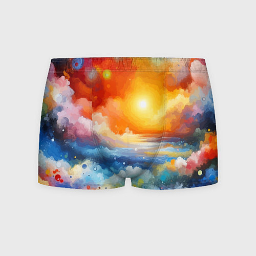 Мужские трусы Закат солнца - разноцветные облака / 3D-принт – фото 1