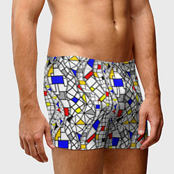 Трусы-боксеры мужские Абстракция цветных прямоугольников Пит Мондриан, цвет: 3D-принт — фото 2