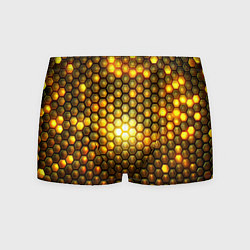 Трусы-боксеры мужские Металлические соты - роскошный блеск золота, цвет: 3D-принт