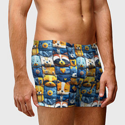 Трусы-боксеры мужские Пэчворк с мордашками енотов, цвет: 3D-принт — фото 2