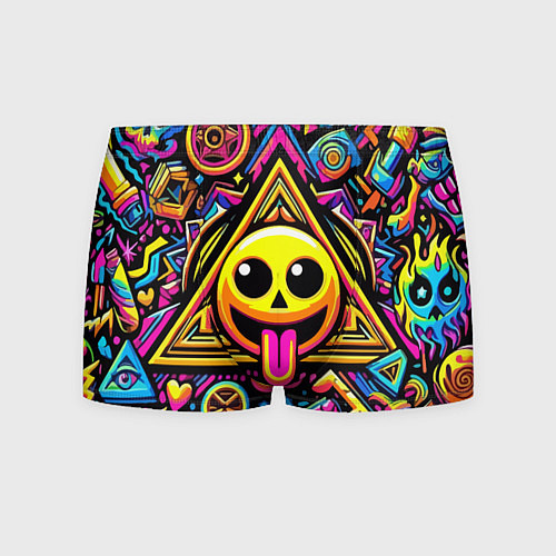 Мужские трусы Красочный паттерн со смайликом - нейроарт / 3D-принт – фото 1
