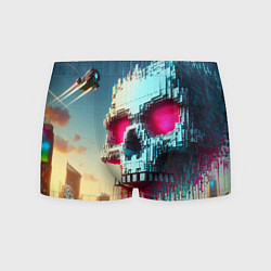 Мужские трусы Cool pixel skull - ai art fantasy