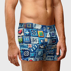 Трусы-боксеры мужские Пэчворк с геймерскими знаками, цвет: 3D-принт — фото 2