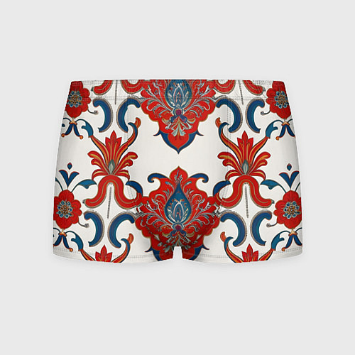 Мужские трусы Узор красно-синий на белом фоне / 3D-принт – фото 1