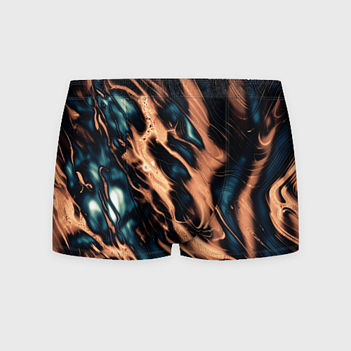 Мужские трусы Абстракция тёмный бирюзово-медный / 3D-принт – фото 1