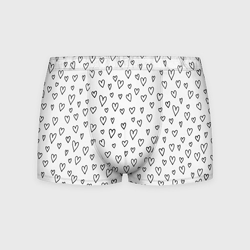 Мужские трусы Черные сердечки / 3D-принт – фото 1