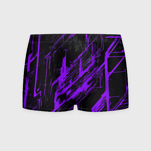Мужские трусы Purple stripes on a black background / 3D-принт – фото 1