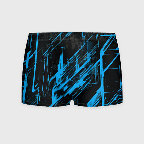 Мужские трусы Blue stripes on a black background / 3D-принт – фото 1