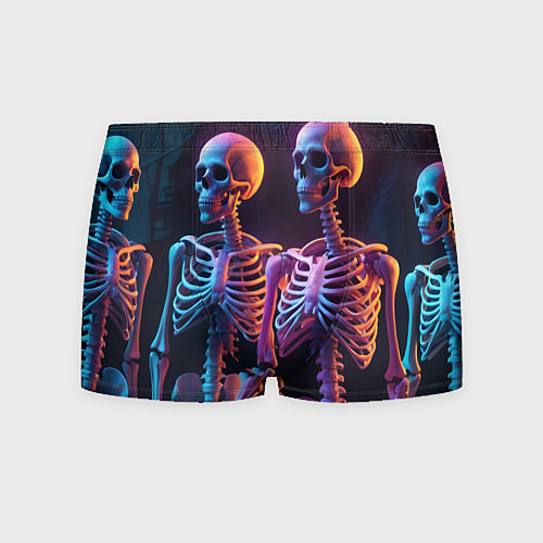 Мужские трусы Неоновые скелеты хэллоуин / 3D-принт – фото 1