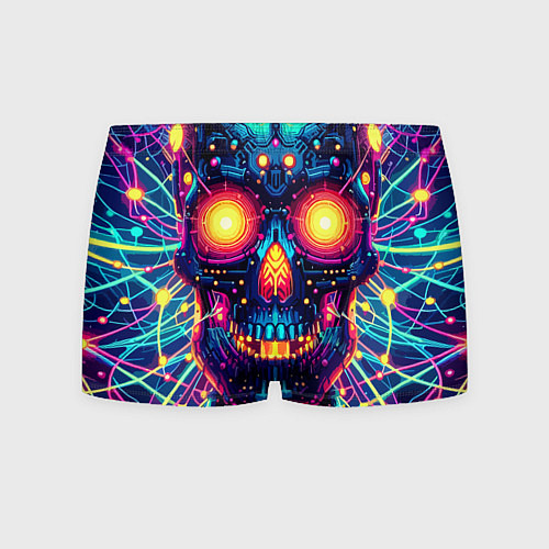 Мужские трусы Neon skull - ai art fantasy / 3D-принт – фото 1