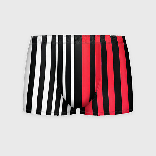 Мужские трусы Вертикальные полосы триколор красный / 3D-принт – фото 1