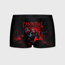 Трусы-боксеры мужские Cannibal Corpse кровавый череп, цвет: 3D-принт