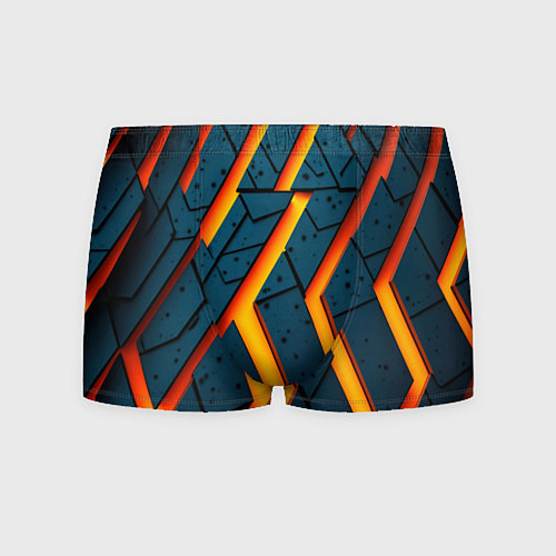Мужские трусы Металлическая броня и оранжевое свечение / 3D-принт – фото 1