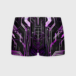 Трусы-боксеры мужские Purple lines on a black background, цвет: 3D-принт
