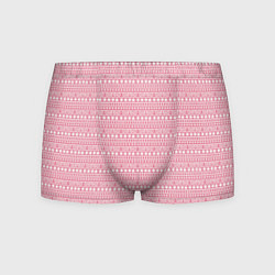 Трусы-боксеры мужские Розовый с белым простой узор, цвет: 3D-принт