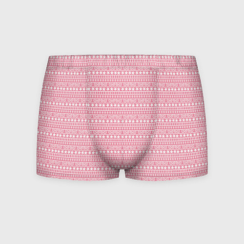 Мужские трусы Розовый с белым простой узор / 3D-принт – фото 1