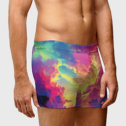 Трусы-боксеры мужские Розовые облака на синем небе, цвет: 3D-принт — фото 2