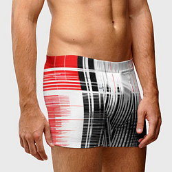 Трусы-боксеры мужские Красно-чёрный гранж на белом фоне, цвет: 3D-принт — фото 2