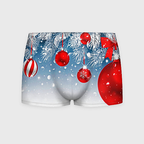 Мужские трусы Ёлочные ветви с игрушками / 3D-принт – фото 1