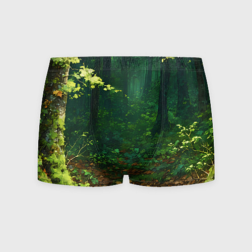 Мужские трусы Зелёный летний лес / 3D-принт – фото 1