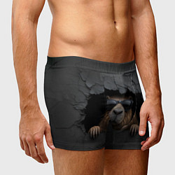 Трусы-боксеры мужские Капибара в стене, цвет: 3D-принт — фото 2
