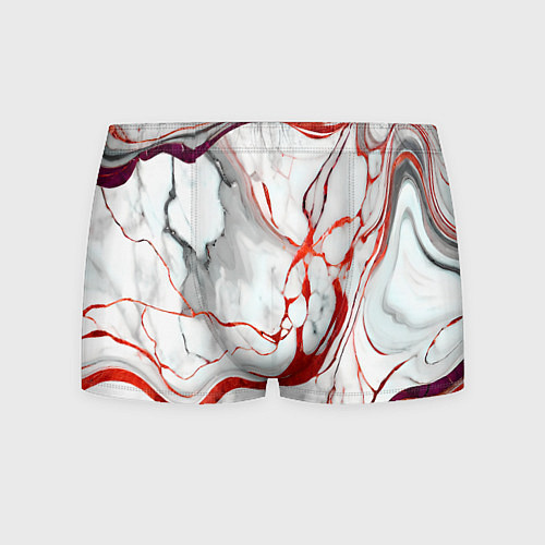 Мужские трусы Красно-белый мрамор / 3D-принт – фото 1
