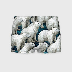 Трусы-боксеры мужские Свора белых медведей, цвет: 3D-принт