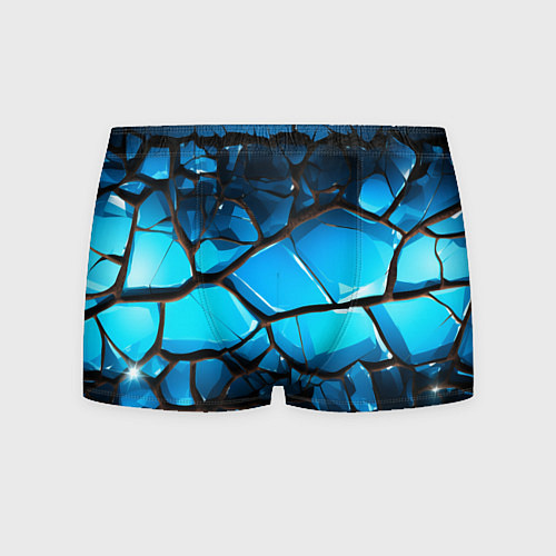 Мужские трусы Синяя текстура объемных плит / 3D-принт – фото 1