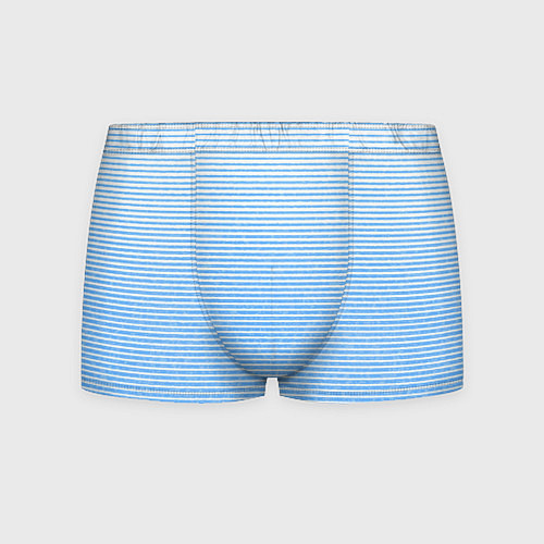 Мужские трусы Белый с голубым текстурный в полоску / 3D-принт – фото 1