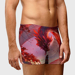 Трусы-боксеры мужские Дракон красный мифический, цвет: 3D-принт — фото 2