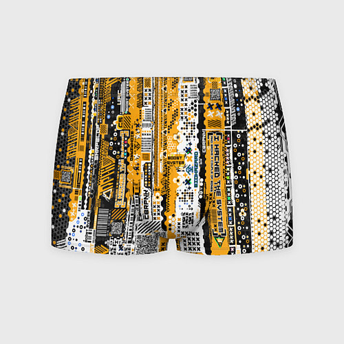 Мужские трусы Cyberpunk pattern yellow / 3D-принт – фото 1