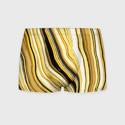 Мужские трусы Волнистые вертикальные чёрно-жёлтые полосы / 3D-принт – фото 1